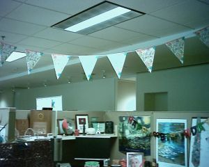 Birthday Flags Still Hang Over My Cubicle - even on July 15th!